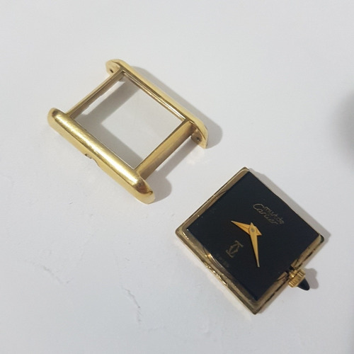 Relogio Cartier Acorda Antigo 01 Todo Em Plaque De Ouro Lind