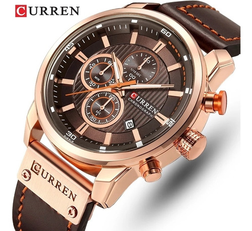 Relogio Masculino Pulseira De Couro Original Curren 8291