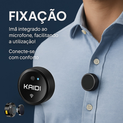 Microfone De Lapela Duplo Anti Ruído Sem Fio Redondo Premium