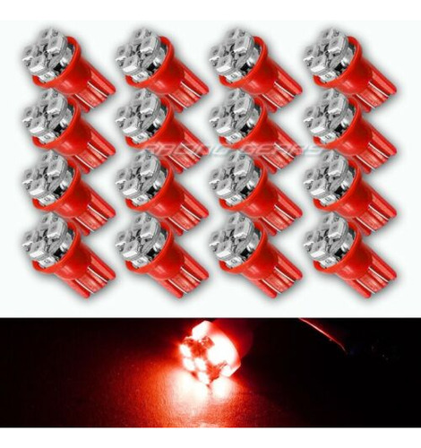 16x Red Smd 8 Led 12v T10 Interior Instrument Panel Gaug Mmi