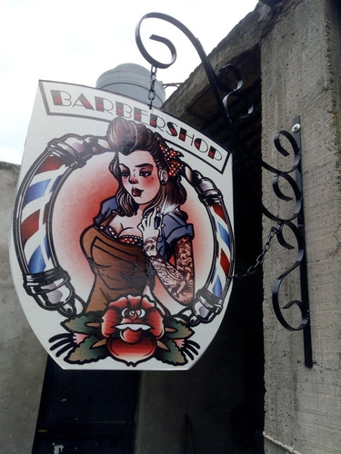 Cartel Colgante Para Barberia