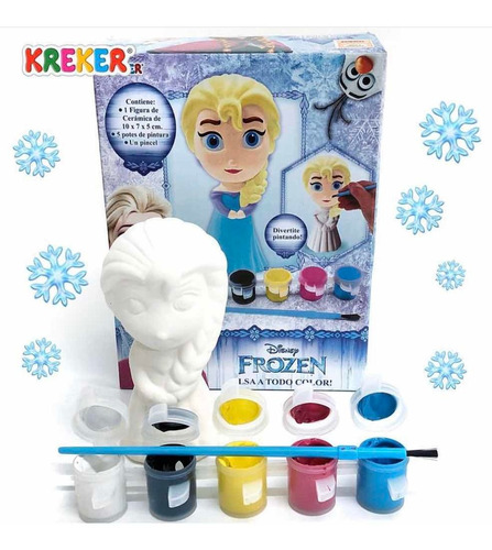 Frozen Figura Elsa Para Pintar Con Pinceles Y Pintura Kreker