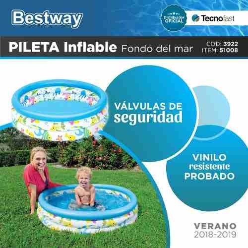 Pileta Infantil Inflable Bestway 102cm 3 Aros + Inflador