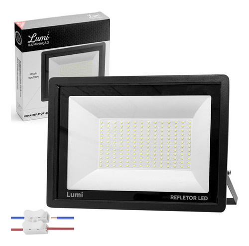 Refletor Super Led 400w Holofote Bivolt Ip67 Cor Da Luz Branco Frio Rfe:6620 Flex Lumi