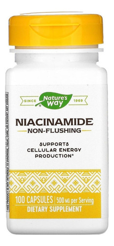 Nature's Way Suplemento Niacinamida 500 Mg 100 Capsulas Sabor Sin Sabor