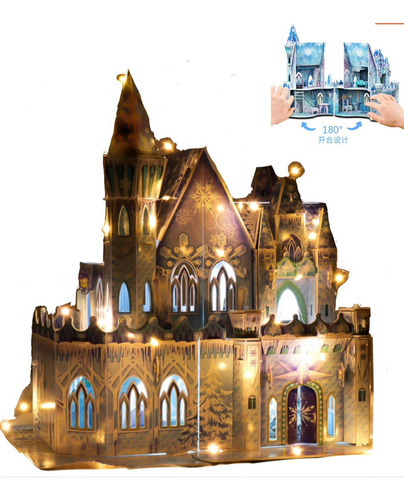 Rompecabezas 3d Bricolaje Castillo De Frozen Calidad Con Luz