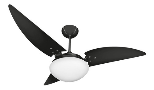 Ventilador De Teto Ventex Noronha Com Luminária De Vidro P/ Cor Das Pás Preto/preto Voltagem 127v