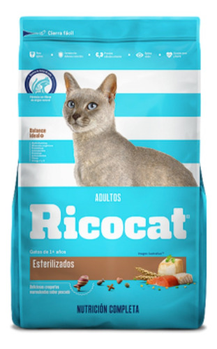 Ricocat Esterilizados Adultos, Sabor A Pescado 15kg