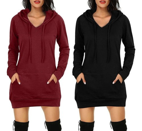 Sudadera Vestido For Mujer Casual Con Capucha