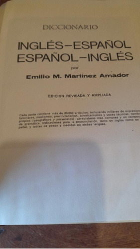 Diccionario Inglés-español, Español-ingles, Martinez Amador