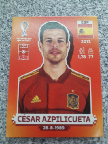 Figurita Mundial Fifa Qatar Cesar Azpilicueta España