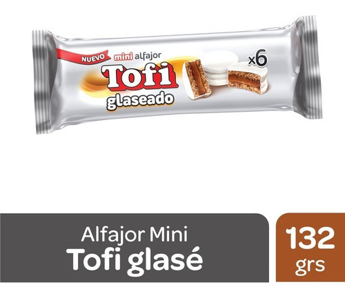 Alfajor Tofi Glase Mini Bandeja 6 U X 22 Gr C/u