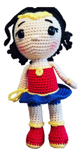 Muñeca Mujer Maravilla  Amigurumi Tejida A Crochet 