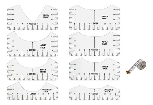 Herramienta De Alineación De Camiseta De 9 Piezas, Regla De