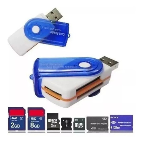 Leitor De Cartão Usb 4 Em 1 (micro Sd-sd-produo-m2)