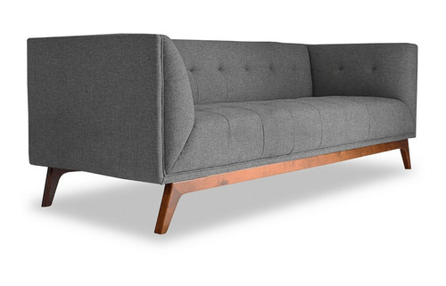 Sofa Liverpool Lino Gris Para 3 Personas 210x75x85 Cm