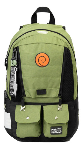 Mochila Naruto Shippuden Shikamaru Sport Edición Especial Color Verde Musgo