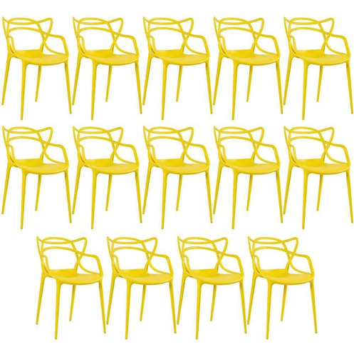 Cadeira de jantar Mobili Loft7 Allegra, estrutura de cor  amarelo, 14 unidades
