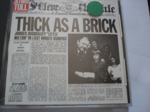 Cd  Jethro Tull Thick Is A Brick