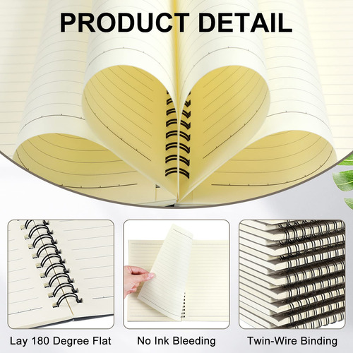 18 Cuadernos De Espiral A Granel A5 Con Rayas Color Gris Dark Gray