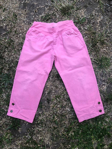 Pantalón Pescador De Gabardina Rosa (fale) Talle 2