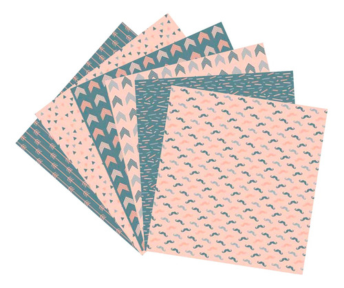 6 Cortes P Patchwork 20x20 Retazos Tela Tonos Coral Y Gris