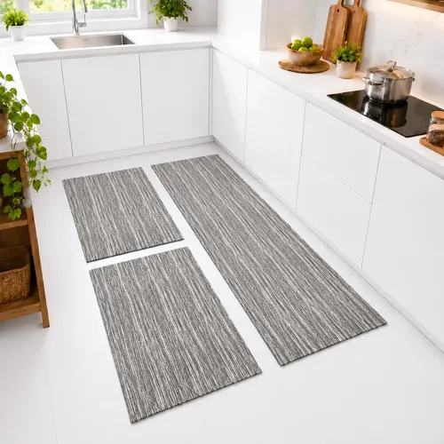 Tapete Kit Cozinha Antiderrapante Passadeira Lavável Cinza