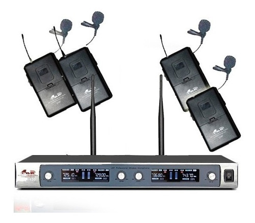 4 Microfonos Corbateros Inalambricos Uhf Gbr Uhf430 