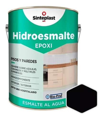 Hidroesmalte Epoxi Azulejos Pisos Y Paredes 4lt Negro