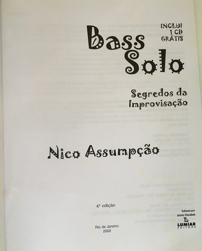 Imagem 3 de 3 de Livro Bass Solo - Segredos Da Improvisação