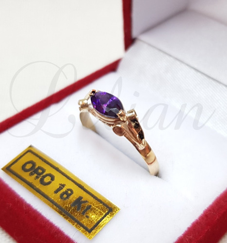 Imagen 2 de 6 de Anillo Oro 18k Mujer Cintillo Dama Rulito