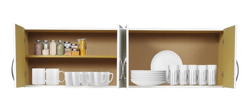 Imagen 5 de 10 de Combo Mueble De Cocina Bajomesada + Alacena Blanco Blanco
