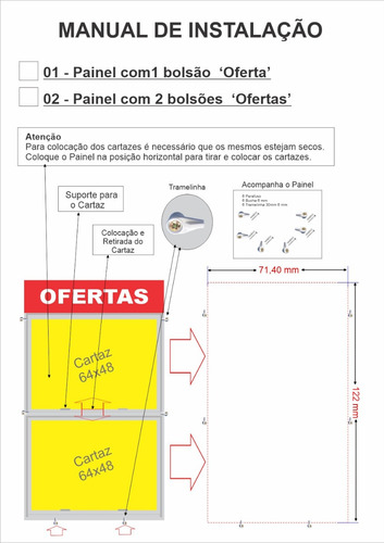 Imagem 7 de 7 de Kit Com 2 Painel Placa Para Cartaz Grande Oferta Uso Externo