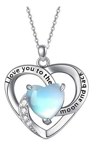 Collar - I Love You To The Moon And Back Moonstone Necklace 