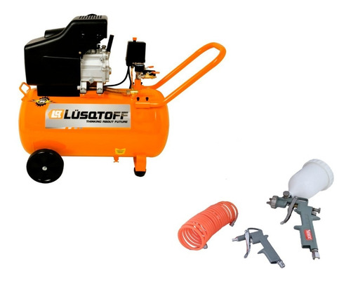 Compresor De Aire 2.5 Hp Tanque 50l + Kit  Aire 5 P Lusqtoff