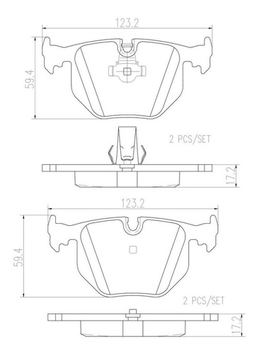 Imagen 2 de 5 de Balatas Brembo (t) Bmw X3 04-10 M3 M5 X5 99-03 Z4 M 06-08