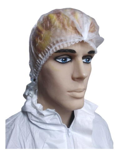 Cofias Descartables Plisadas Blancas Ferox X100 Uni.