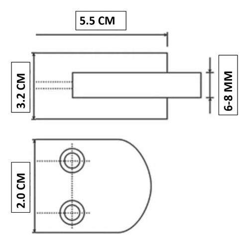 10 Conectores Grapa Clip Base Curva 6-8mm Negro