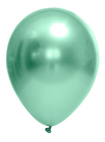 Balão Metalizado Verde Cromado 12 Polegadas 30cm 25 Unidades