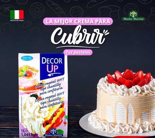 Pack 3 Cremas Vegetal Decor Up 1 Litro. Crema Chantilly