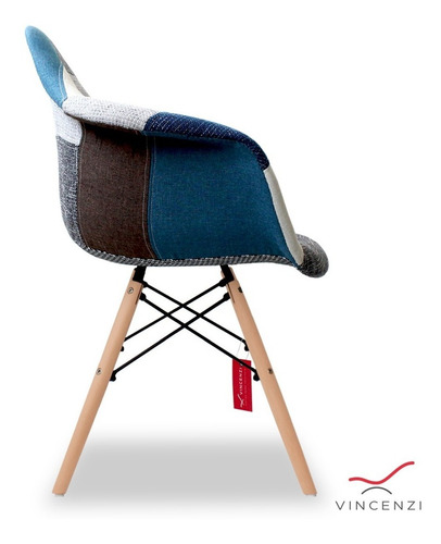 Imagen 3 de 8 de Silla Poltrona Eames Patchwork Calgary Vincenzi R2739
