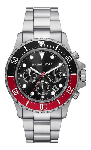 Reloj Michael Kors Everest Oversized S-t Mk8977 E-watch Color de la correa Plateado Color del fondo Negro
