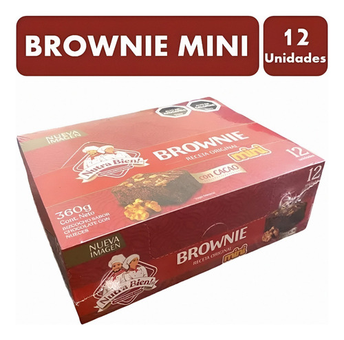  Nutra Bien Mini Brownie C Cacao Receta Original 12 Uni 360g