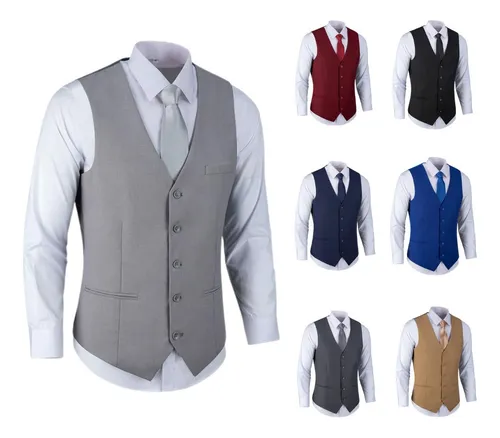 Colete masculino cinza social slim cheap fit