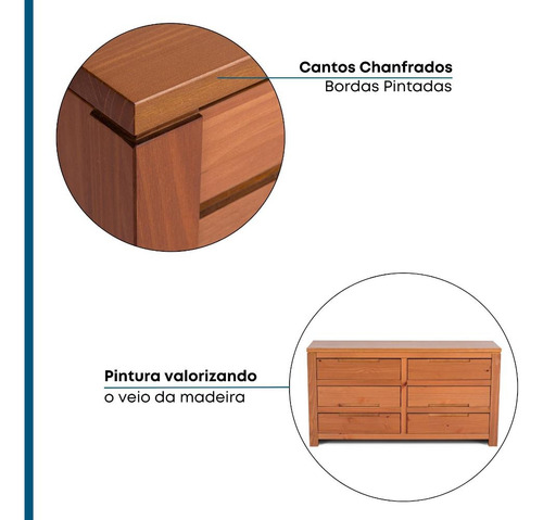 Cômoda 6 Gavetas Madma Artemobili Cor Marrom