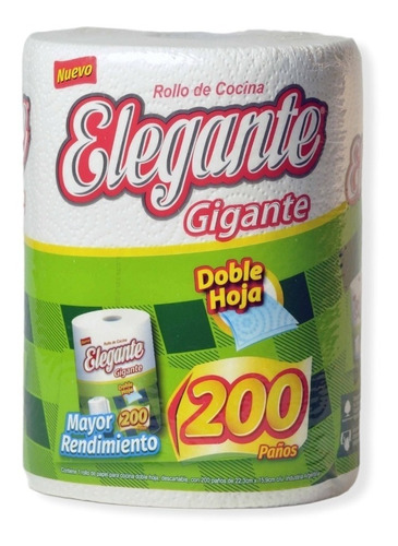 Rollos De Cocina Elegante Doble Hoja (12 Rollos X 200 Hojas)