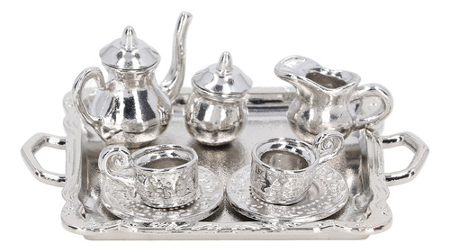 Mini Juego De Té De Metal A Escala 1/12 Simulación