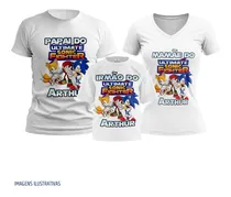 Comprar Kit 3 Camisetas Pai, Mãe E Filho Personalizado Sonic Anivers