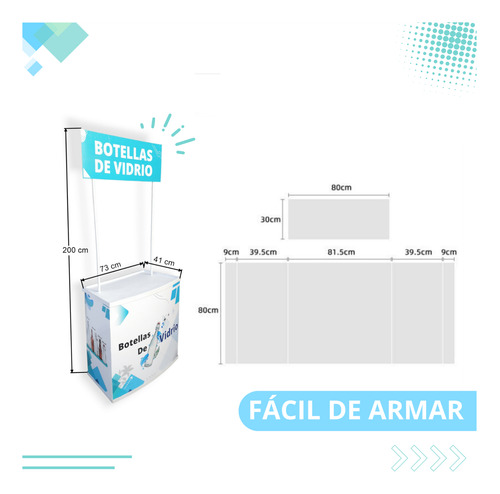 Demo Stand Modulo Portatil Plastico Pvc Sin Publicidad