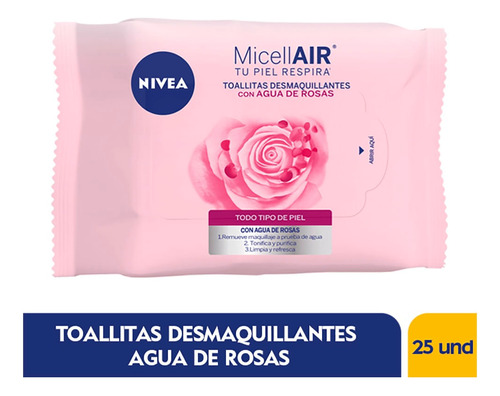 Toallitas Desmaquillantes Nivea Agua De Rosas X 25und